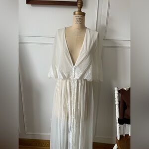 NEW Sheer White Lace Bridal Robe